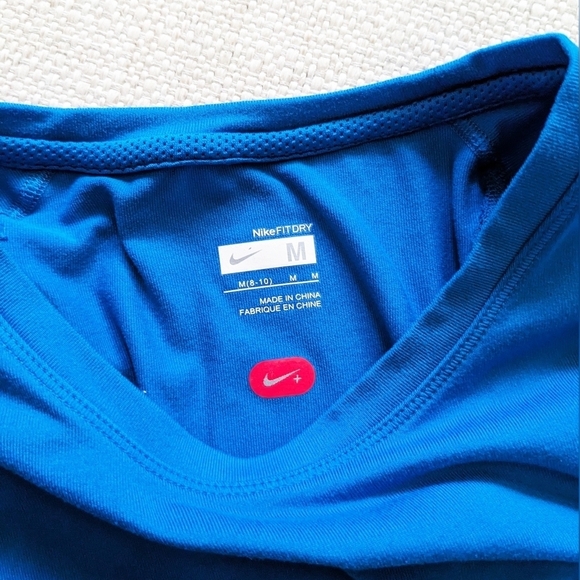 Nike Fit Dry Blue short sleeve athletic T-shirt Medium Dri Fit - Picture 3 of 4